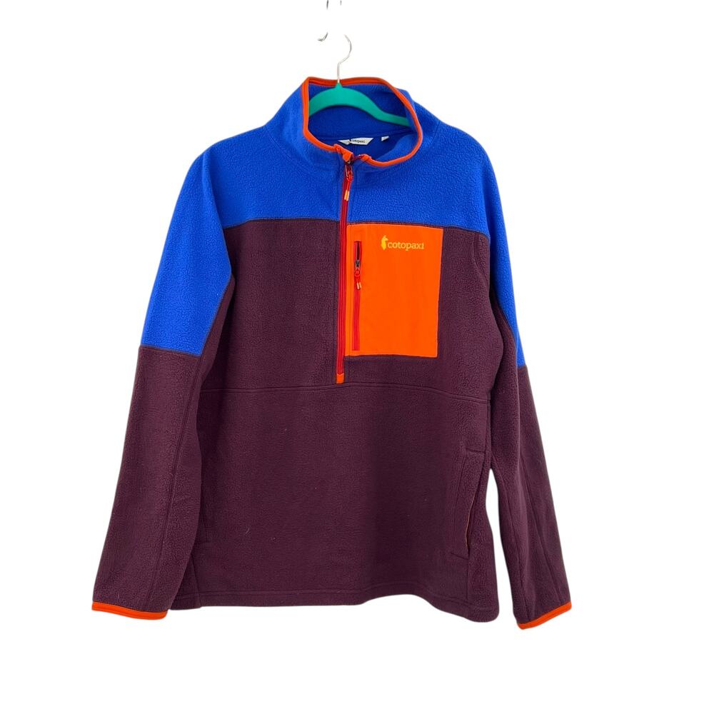 Cotopaxi Abrazo Half-Zip‎ Fleece Jacket Colorblock Blue Violet Wine Size Large